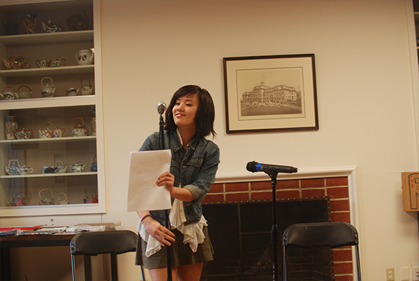 First-year Diana Nguyen reads a poem that she wrote.