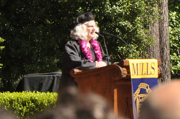 Karen Gordon gives her Commencement speech as the Student Speaker. (Photo by Melodie Miu)