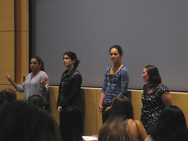 Left to right:  Elenor Castillo, Margaret Scampavia, Ilana Stein and Cindie Slightam.(Photo taken by Barbara Bowman.) 