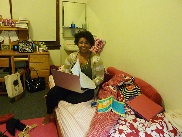 Darella Wallace in her new home. (Photo by )