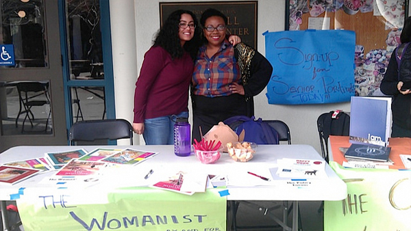 Members of The Womanist: Taylor Ramos (left), a sophomore, and Shanna Hullaby, a senior. (Photo by Chardonnay Hightower-Collins)