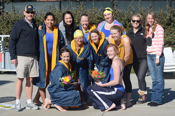 The Mills swim team at the last home swim meet. (Photo by Jen Mac Ramos)