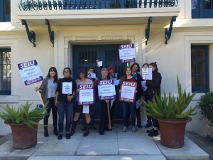 Students and adjuncts protested outside the Board of Trustees Meeting on November 13 after being told they could no longer participate. (Alexina Estrada)