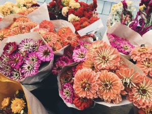 The Ferry Plaza Marketplace sells flowers in addition to produce, prepared food, baked goods and other items on Tuesdays and Saturdays.